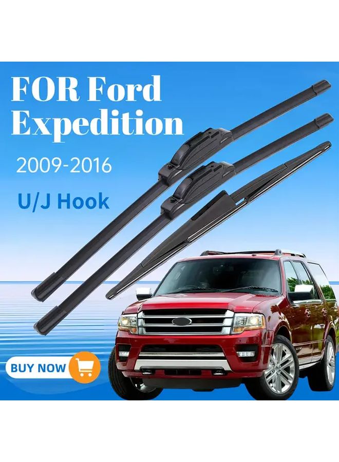 Ford Expedition 2009 2016 Front And Rear Wiper Blades Set Of 3 22 22 16 Inches - Image 1